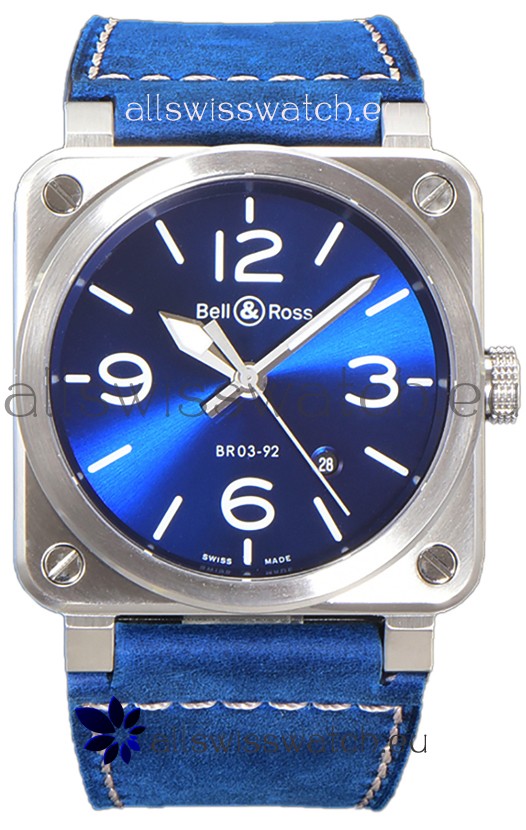 Bell and Ross BR03-A Blue Dial 904L Steel Swiss Replica Watch 