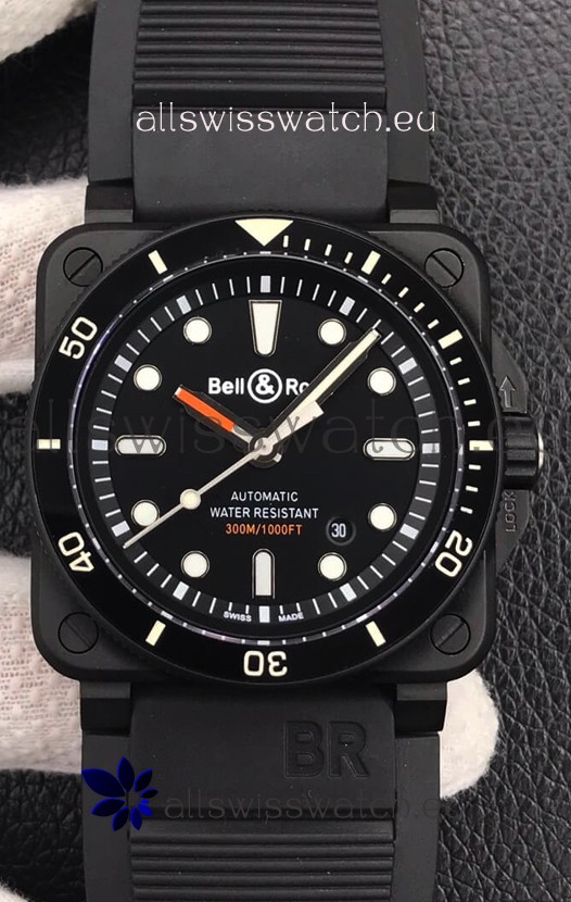 Bell & Ross BR03-92 Diver DLC Coated Black Dial Swiss Replica Watch 1:1 Mirror Replica