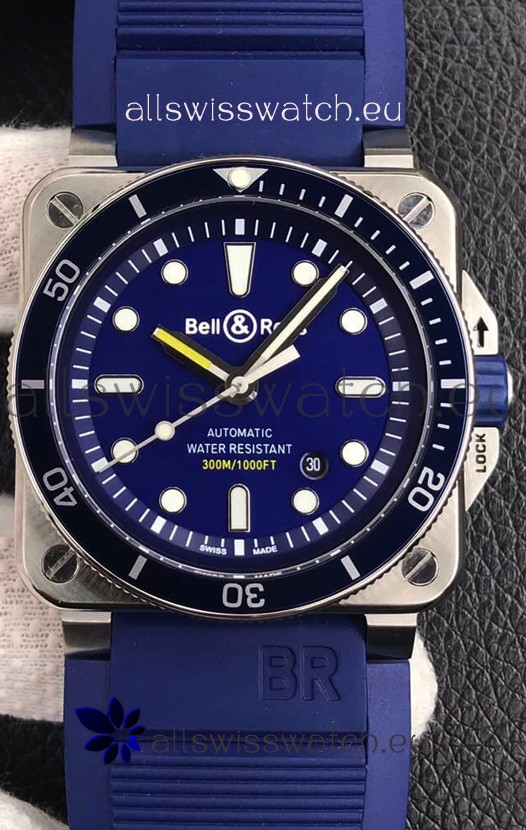 Bell & Ross BR03-92 Diver Stainless Steel Blue Dial Swiss Replica Watch 1:1 Mirror Replica