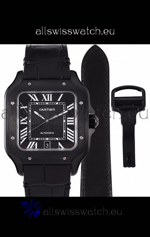 Cartier "Santos De Cartier" Mens XL 1:1 Mirror Replica Watch in PVD Coated Casing