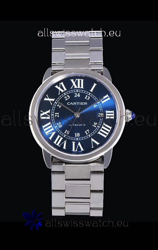 Cartier "Ronde De Cartier" 1:1 Mirror Replica 904L Stainless Steel Casing in Blue Dial