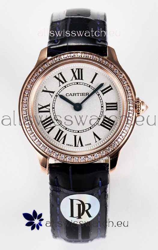 Ronde Louis Cartier Super Clone 29MM Rose Gold Watch in Swiss Quartz Movement