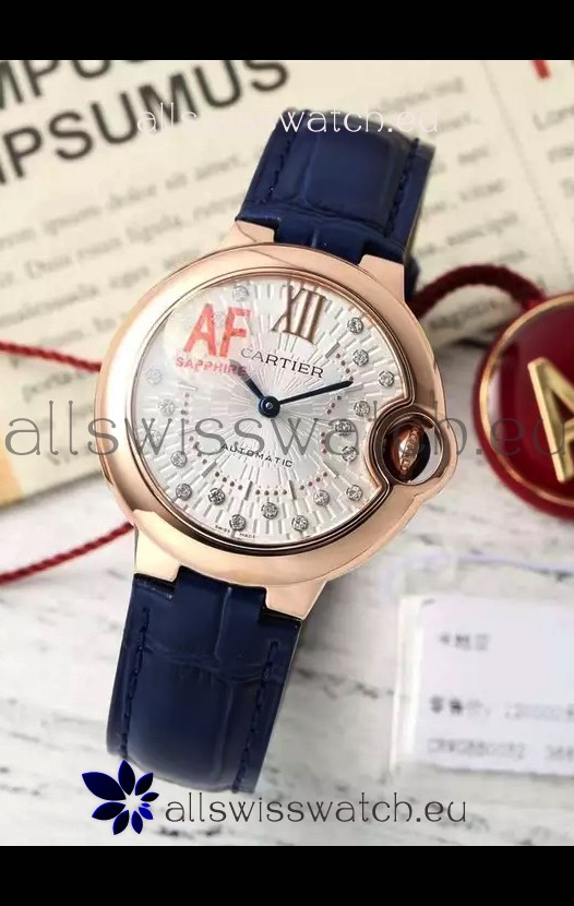 Ballon De Cartier Swiss Automatic 1:1 Mirror Quality 33MM in Rose Gold Plating