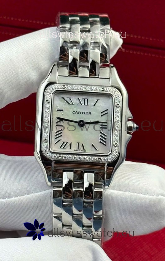 PANTHERE de Cartier Edition 27mm Pearl Dial 1:1 Mirror Swiss Watch Steel Casing