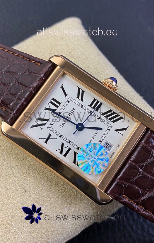 Cartier Tank Solo Swiss Automatic Watch in Rose Gold Plating Casing - 31MM Wide 1:1 Mirror Replica