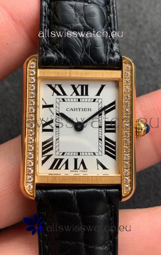 Cartier Tank Solo Swiss Quartz Watch in Yellow Gold Casing - 27MM Wide