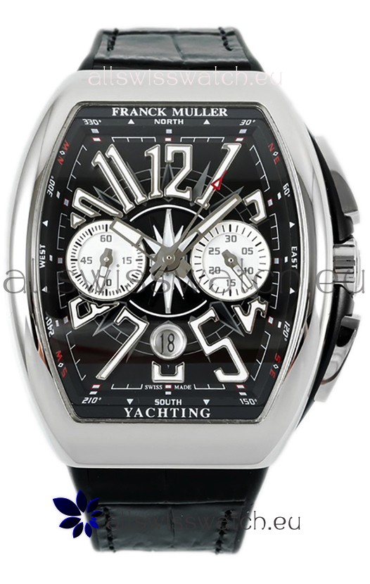 Franck Muller Vanguard V45 Chronograph 904L Steel Black Dial Swiss Watch