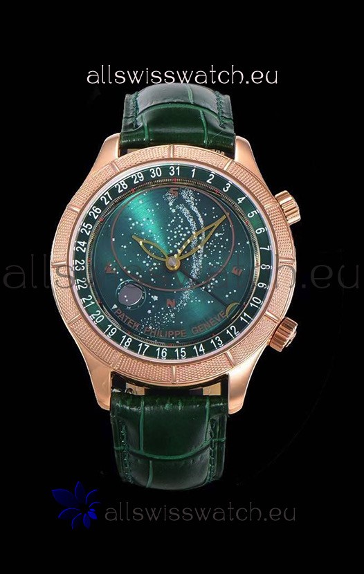 Patek Philippe 6102R Grand Compilations Handwind Swiss Replica Watch - Rugged Bezel Green Dial