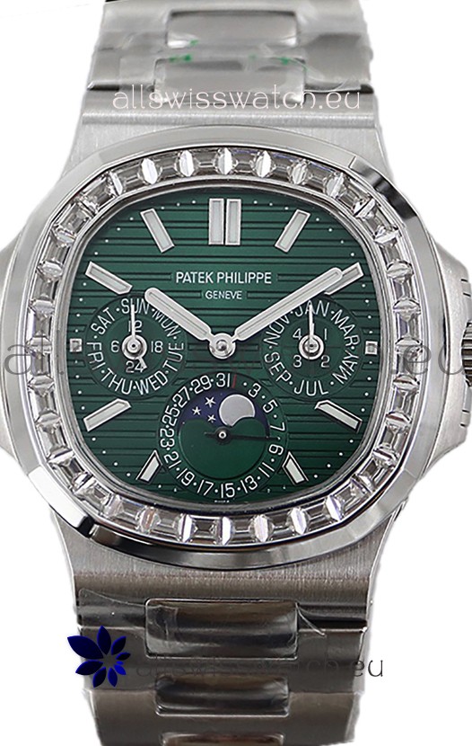 Patek Philippe Nautilus 5740 Perpetual Calendar Stainless Steel Green Dial Swiss Replica Watch 