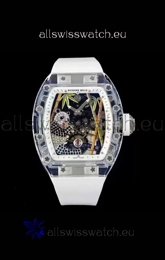 Richard Mille RM26-01 Tourbillon Panda Transparent Sapphires Casing Watch - Super Clone Replica