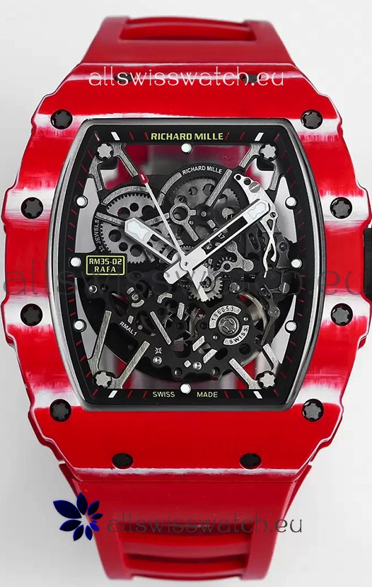 Richard Mille RM35-02 Rafael Nadal Carbon Fiber Casing with Genuine Tourbillon Super Clone Watch