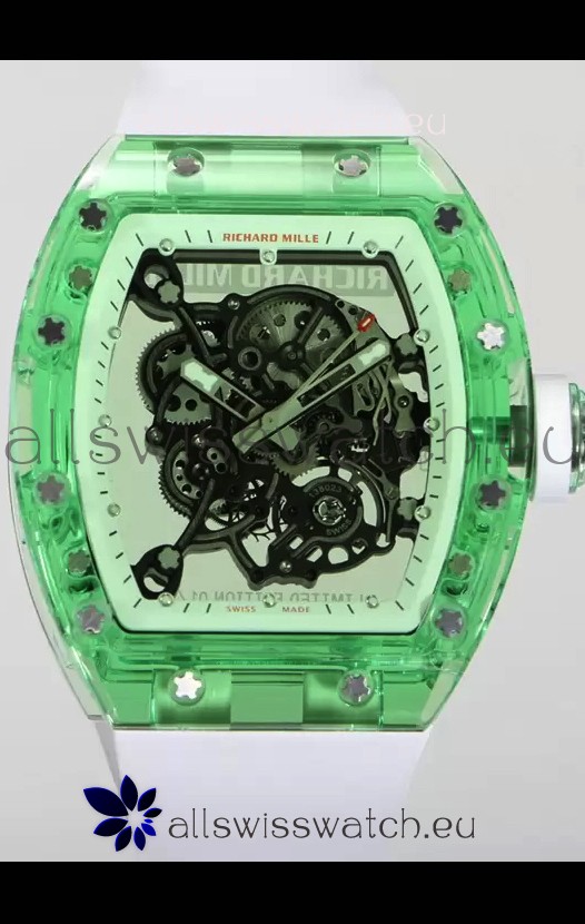 Richard Mille RM055 Transparent Sapphires Casing with Genuine Tourbillon Super Clone Watch