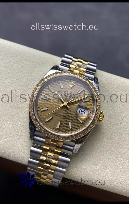Rolex Super Clone Datejust ETA 3235 Movement 36MM Two Tone Yellow Gold Swiss Watch 