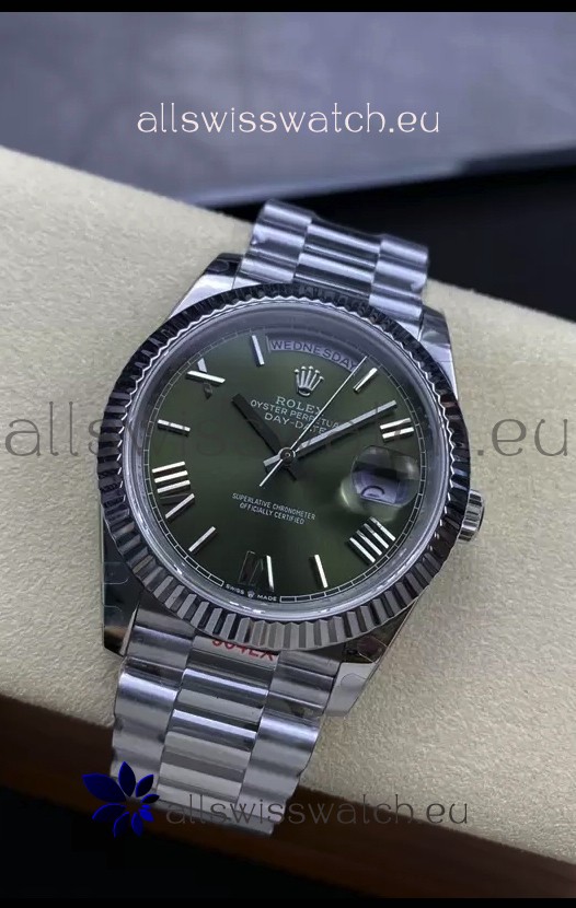 Rolex Day Date Presidential Stainless Steel Green Dial Watch 40MM - 1:1 Mirror Quality