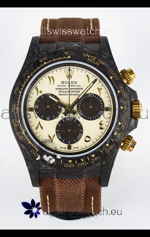 Rolex Daytona Super Clone DiW Desert Eagle Arabic Edition Watch - Forged Cabon Casing 1:1 Mirror Replica