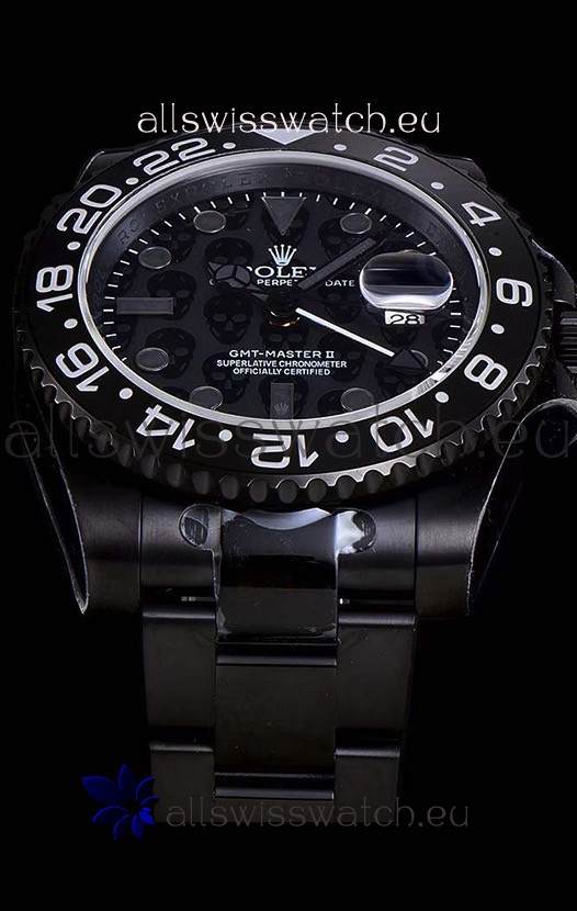 Rolex GMT Swiss "Titan Revenge" All Black Swiss Replica Watch Swiss ETA 3186 Movement 