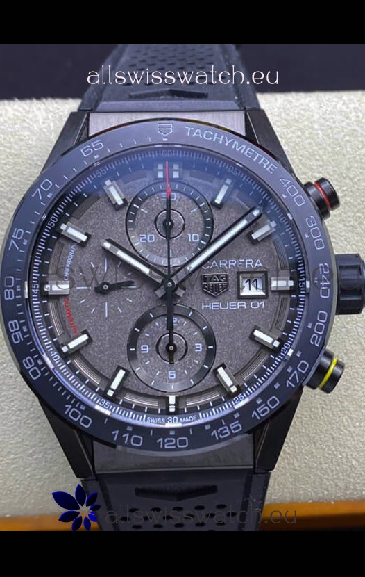 Tag Heuer Carrera Heuer 01 Swiss Replica Watch in Ceramic Casing - Grey Dial 
