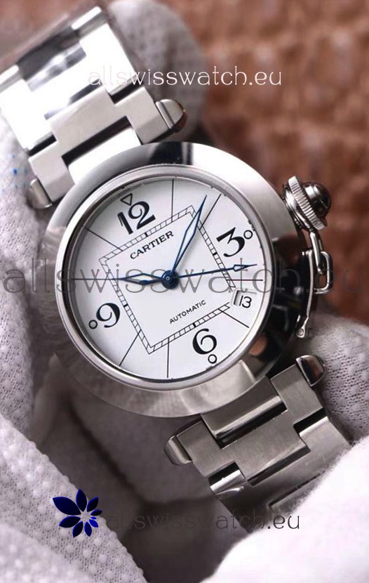 Pasha De Cartier 1:1 Mirror Quality Automatic Swiss Replica Watch 32MM - White Dial
