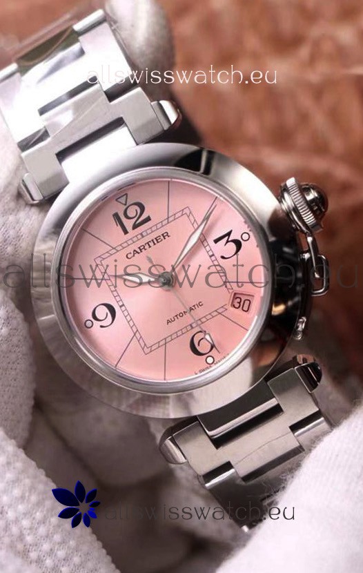 Pasha De Cartier 1:1 Mirror Quality Automatic Swiss Replica Watch 32MM - Pink Dial