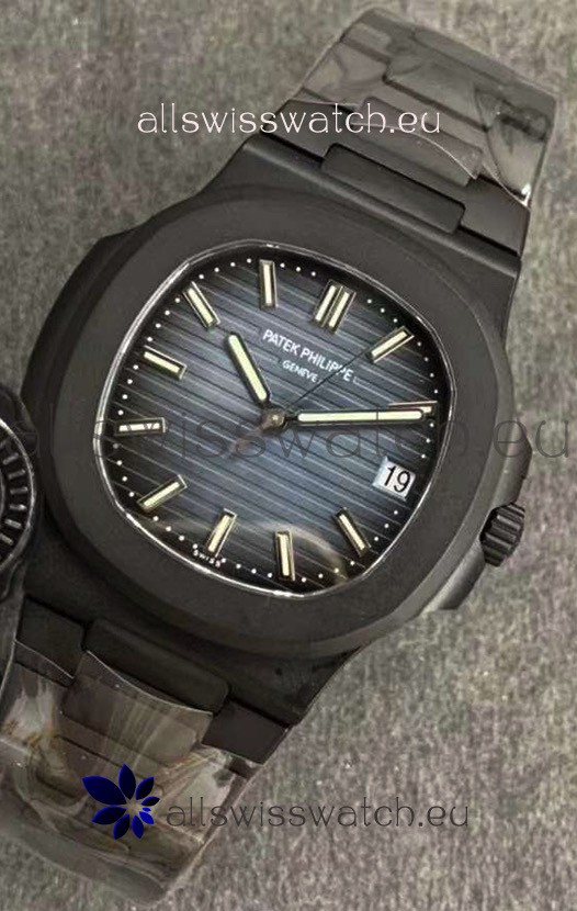 Patek Philippe Nautilus 5711 Black Venom PVD Swiss Replica Watch in Blue Dial 
