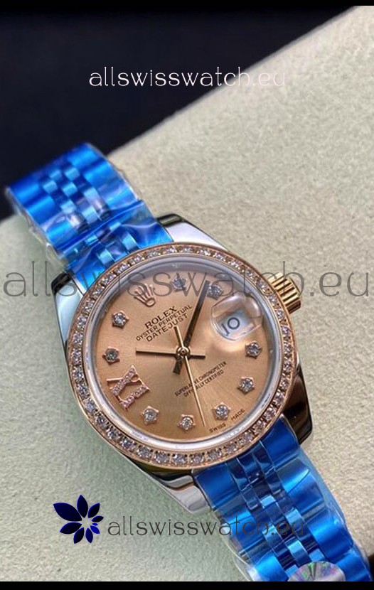 Rolex Datejust Ladies 28MM Cal.3135 Movement Swiss Replica in 904L Steel Brown Dial 