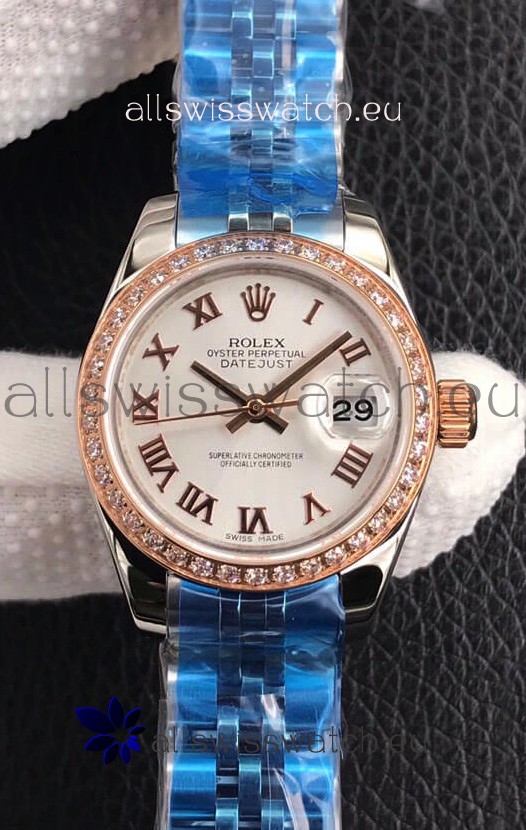 Rolex Datejust Ladies 28MM Cal.3135 Movement Swiss Replica in 904L Steel White Dial 
