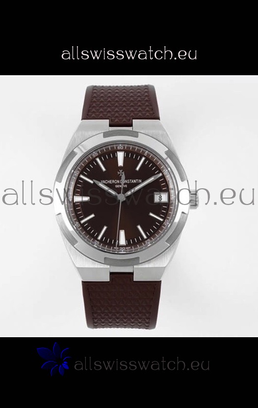 Vacheron Constantin Overseas 1:1 Mirror Swiss Replica Watch in Brown Dial - Rubber Strap