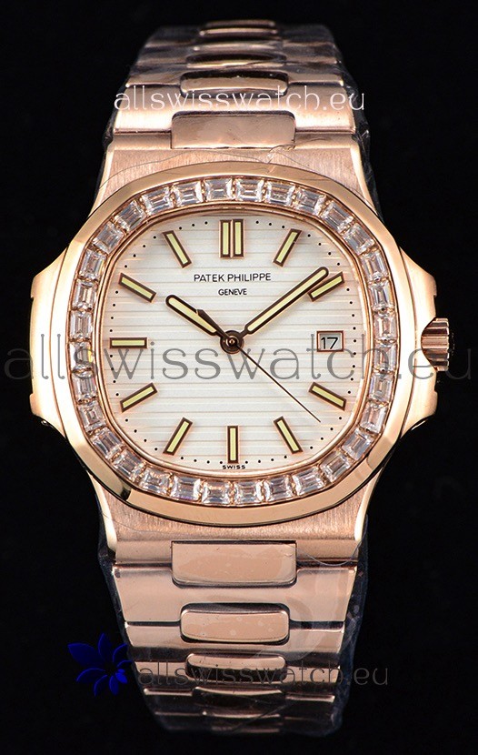 Patek Philippe Nautilus 5711/1R 1:1 Mirror Watch - Baguette Diamonds Bezel