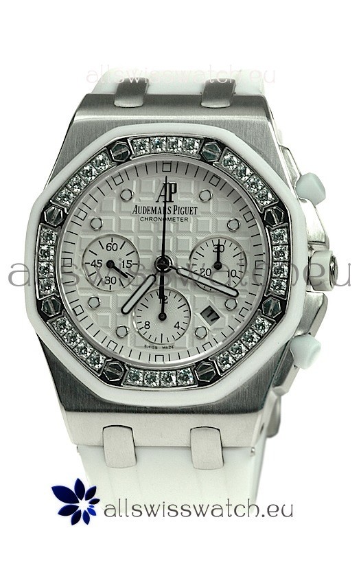 Audemars Piguet Royal Oak Offshore Lady Alinghi Limited Edition Swiss Diamond Watch in White Dial