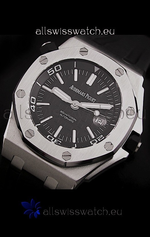 Audemars Piguet Royal Oak Scuba Swiss Watch in Black Dial
