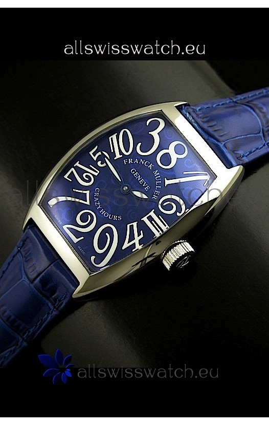 Franck Muller Crazy Hours Japanese Replica Watch in Blue Dial