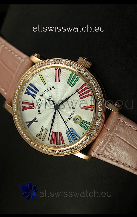 Franck Muller Master of Complications Liberty Japanese Watch in Pink Strap