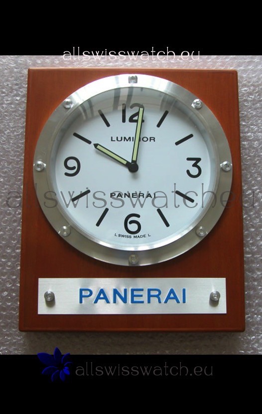 Panerai PAM255 Teak Wood Wall Clock Black Dial - 1:1 Mirror Replica