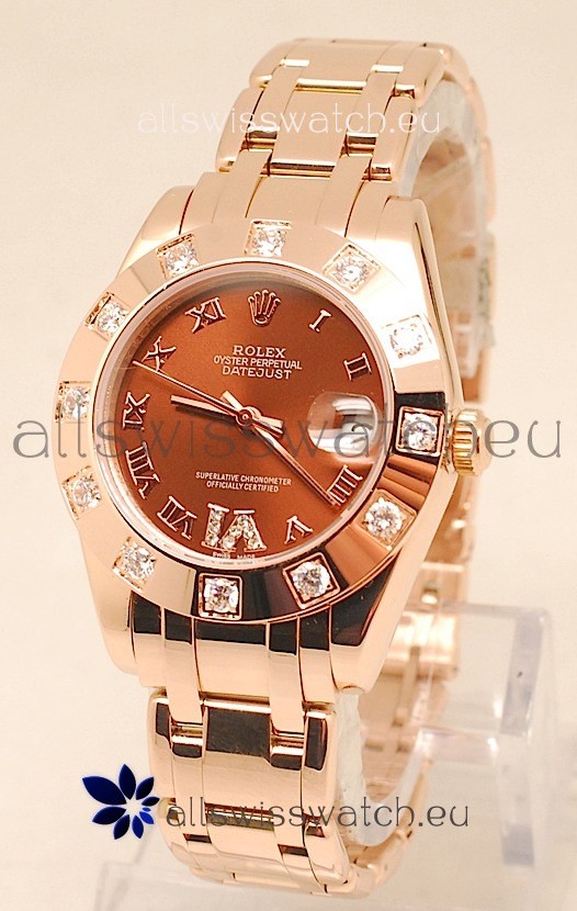 Rolex Datejust Swiss Replica Watch in Rose Gold - 36MM