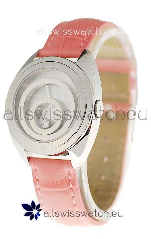 Chopard Happy Spirit Ladies Japanese Replica Watch in Pink Strap