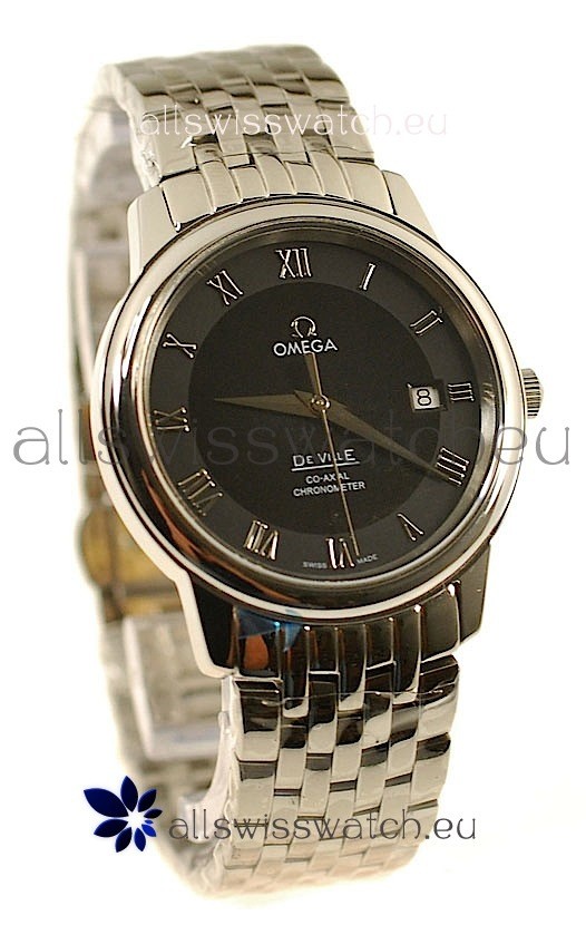 Omega Co-Axial Deville Japanese Steel Watch in Black Dial