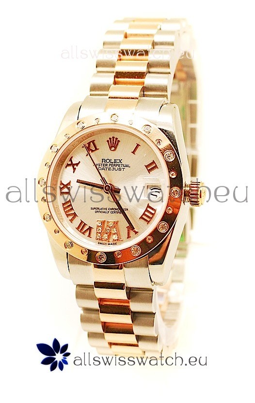 Rolex Datejust Two Tone Rose Gold Japanese Replica Watch - 36MM