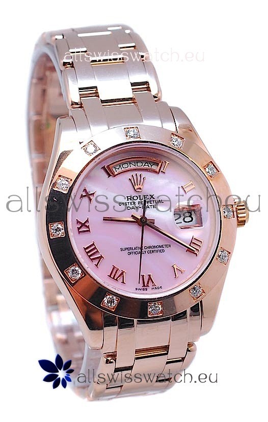 Rolex Day Date Pink Mother of Pearl Japanese Replica Watch