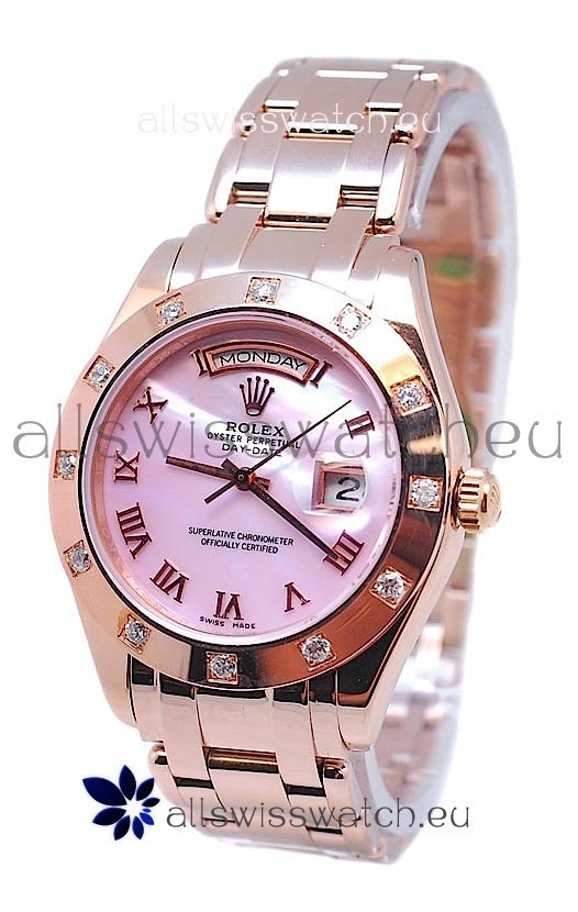 Rolex Day Date Pink Mother of Pearl Japanese Replica Watch