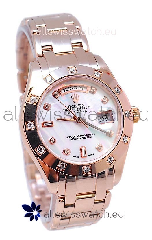 Rolex Day Date White Mother of Pearl Japanese Replica Watch
