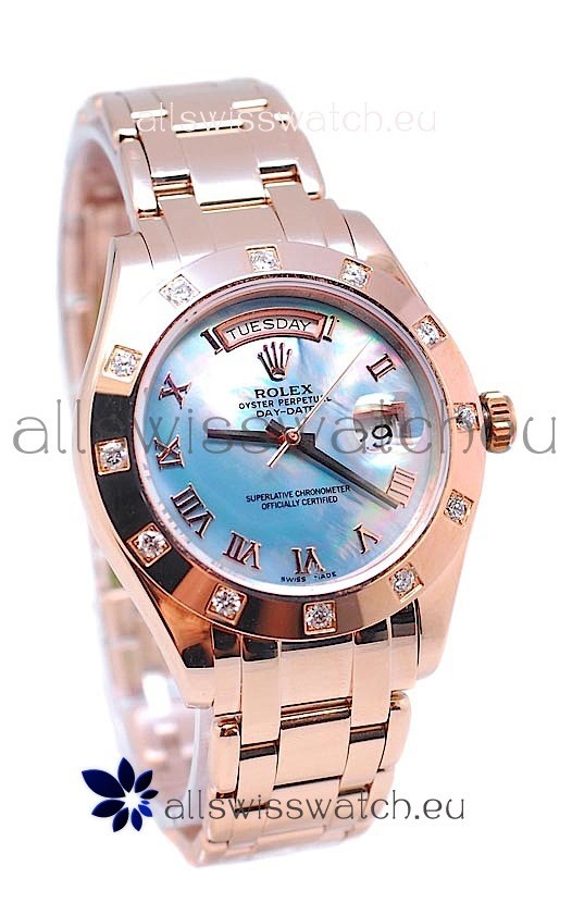 Rolex Day Date Blue Mother of Pearl Japanese Replica Watch