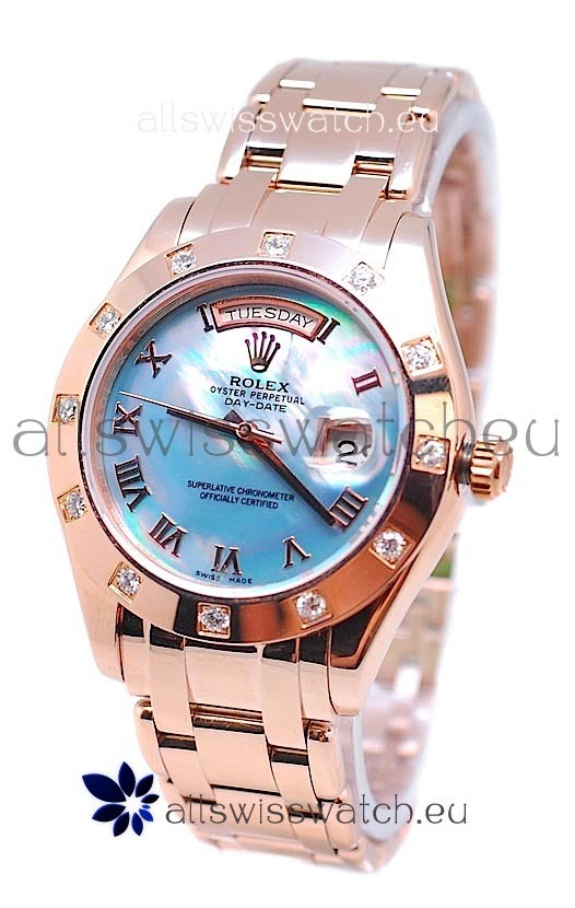 Rolex Day Date Blue Mother of Pearl Japanese Replica Watch