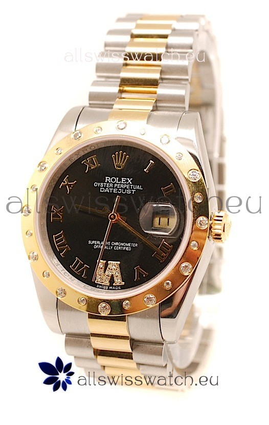 Rolex DateJust Mid-Sized Swiss Replica Gold Watch
