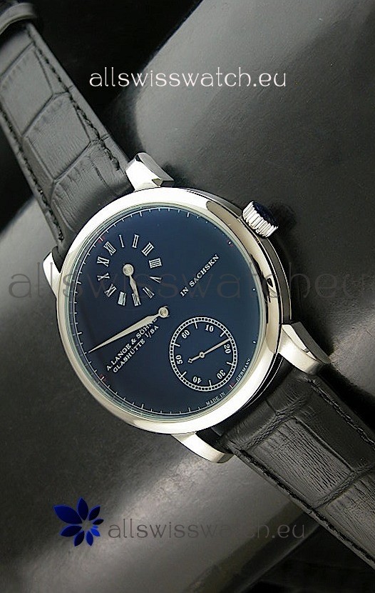 A. Lange & Sohne Cortes de Geneve Decorative Bridges Classic Replica Watch in Black Dial