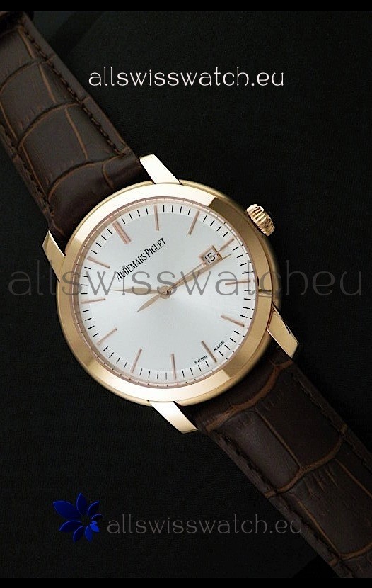 Audemars Piguet Jules Swiss Automatic Watch in Rose Gold Casing