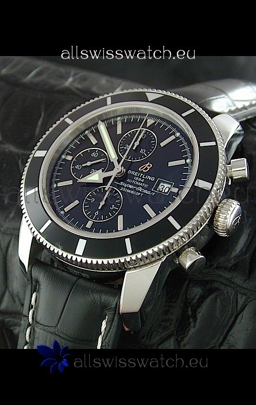Breitling Superocean Swiss Replica Watch in Black Dial