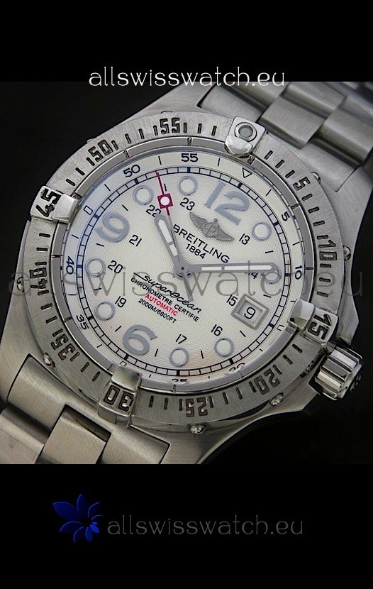 Breitling Superocean Swiss Replica Watch in White Dial
