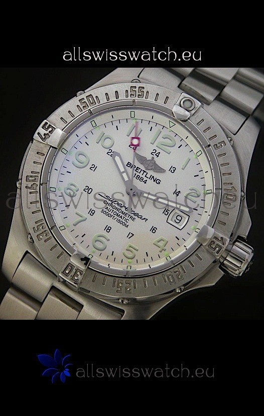 Breitling Superocean Swiss Replica Watch in White Dial