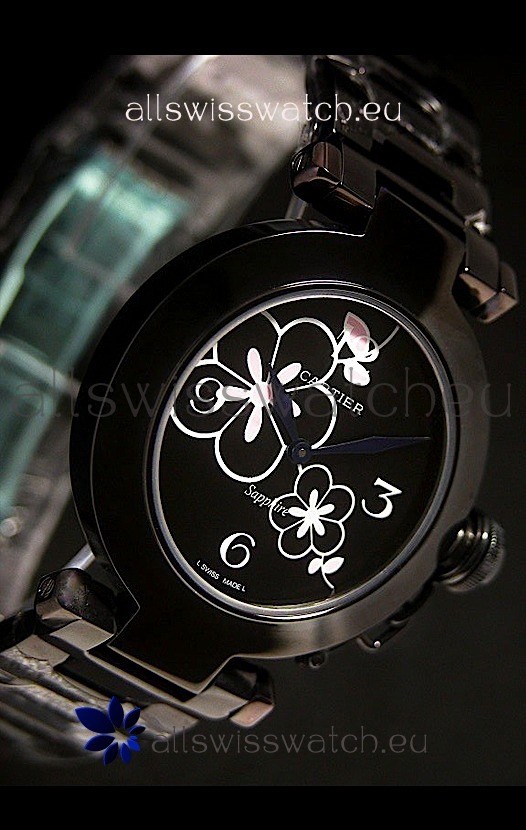 Cartier Pasha de Ladies Replica Watche in Black Dial