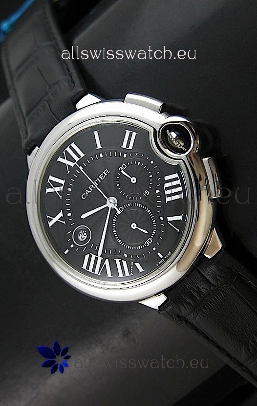 Cartier Ballon de Japanese Replica Watch in Black Dial